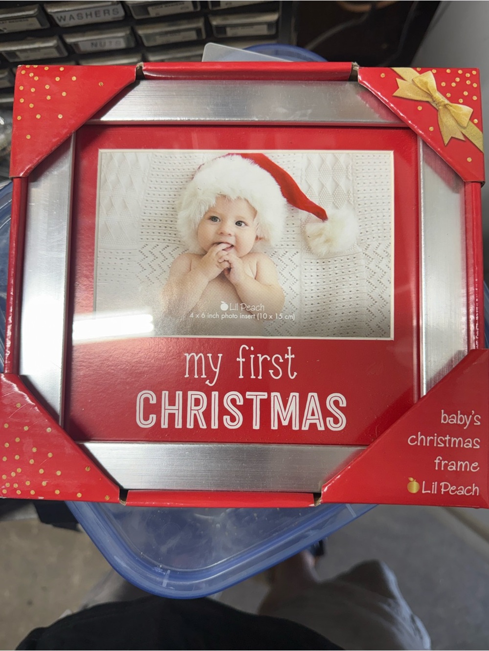 Red "My First Christmas" Baby Photo Frame